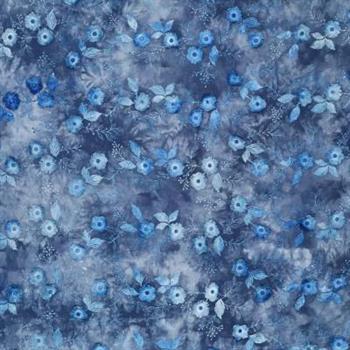 Tie dye Poppy embroidery, Blue